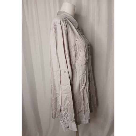 SCOTTeVEST Charlotte Chambray Shirt Long Sleeves Gray NWT Plus Size M1/XXL - Picture 2 of 12